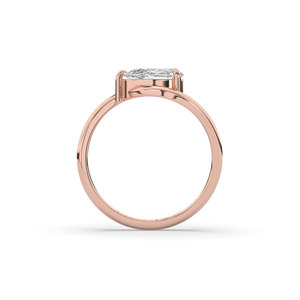 Anillo de Diamante Cultivado en Laboratorio con Corte Pera de 1 Ct, Plata 925 y Oro, Estilo Único y Ligero, Anillo de Compromiso para Mujer - Product Image 4