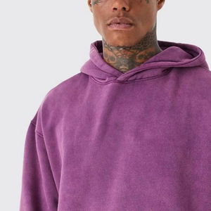 Sudadera con Capucha de Corte Regular con Lavado Ácido y Efecto Tie-Dye Urbano |   Ropa Urbana Moderna Estilo Grunge, 100% Algodón, Unisex, Invierno, 370g - Product Image 2