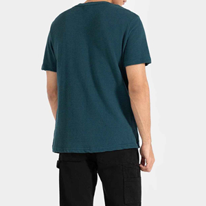 เสื้อยืดคอกลมแขนยาวสีเขียวเข้มสำหรับผู้ชาย ผ้าฝ้าย 100% ระบายอากาศได้ดี เป็นมิตรกับสิ่งแวดล้อม แห้งเร็ว ลายพิมพ์ - Product Image 3