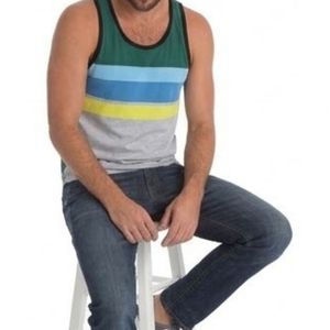 Multi Color <b>Striped</b> Men Gym <b>Vest</b> Breathable Sleeveless Shirt Quick Dry Performance Athlete Workout Training Tank <b>Top</b> - Product Image 4