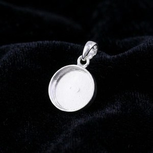 925 Sterling Silver Round Blank Pendant Setting 10mm DIY Breastmilk Keepsake Resin <b>Ashes</b> Memorial Charm Jewelry Making Bezel - Product Image 3