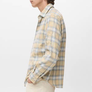 Chemise en flanelle à boutons, style décontracté et confortable, à carreaux, pour un usage quotidien en extérieur. - Product Image 4