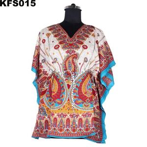 Printed Beach Wear Short <b>Kaftan</b> Manufacturer of Women's Wear Designer Indian Silk Kimono Long and Short <b>Kaftan</b> - Product Image 2