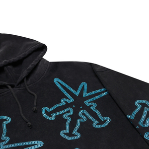 Sweat à capuche personnalisé pour homme, taille XS, entièrement zippé, orné de strass, imprimé numériquement, effet délavé vintage, en polaire française 100% coton, couleur unie, pour l'hiver - Product Image 4