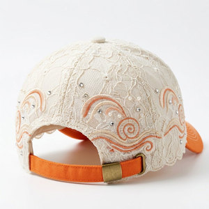 Gorra de Béisbol de Encaje para Mujer, con Paneles Decorativos de Encaje, Detalles de Bordado Floral, Estilo Casual, Accesorio para Exteriores - Product Image 2
