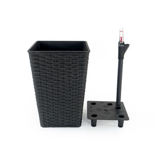 Lot de 2 jardinières carrées auto-arrosantes en osier tressé à la main pour espresso, pots et jardinières intelligents pour fleurs d'intérieur et d'extérieur - Product Image 4