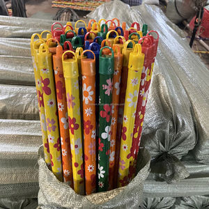 Venta al por mayor de mangos de escoba de madera de eucalipto con revestimiento de PVC con diseño floral, palos de escoba resistentes y lisos - Product Image 5
