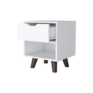 Comodino portaoggetti bianco 1 aperto con Comfort e stile - Product Image 4