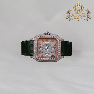 Luxury Square Mechanical <b>Watch</b> Diamond Encrusted Analog Wristwatch for Men Stainless Steel <b>Case</b> Leather Strap - Product Image 1