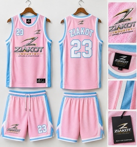 Venta al por Mayor Directa de ZIAKOT INDUSTRY, Jersey de Baloncesto Retro Personalizado Azul Claro y Blanco Auténtico - Product Image 3