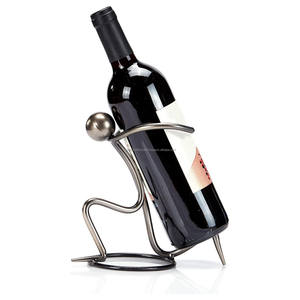 Estante de vino hecho a mano independiente de Metal de hierro de calidad superior, decantadores de gabinete de mesa, almacenamiento de botellas de vino, despensa, Bar personalizado - Product Image 3