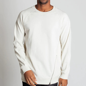 Men's <b>Hooded</b> Raglan Sleeve Sweatshirt Solid Color Zipper Detail Casual Pullover Oversized Fit <b>Fleece</b> Knitted Lined - Product Image 4