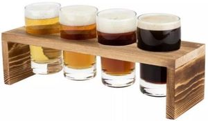 Ensemble de verres en verre avec support à shots en métal noir, plateau de service à shots haut de gamme, accessoire de bar festif, décoration contemporaine élégante pour les fêtes - Product Image 6