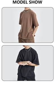T-shirts personnalisés en coton 100% 260 GSM, coupe ample décontractée à manches courtes, coupe carrée, t-shirts vierges - Product Image 6