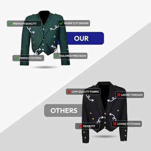 Traje Escocés Verde para Hombre, Chaqueta Formal Estilo Príncipe Charlie con Chaleco, Conjunto para Bodas, Fiestas y Ropa Tradicional de las Tierras Altas - Product Image 6