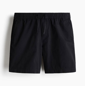 Men Solid Color Bermuda Shorts Elastic Waist Casual Woven Mid Length <b>Drawstring</b> Closure - Product Image 1