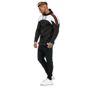 2025ชุดกีฬาผู้ชาย2ชิ้นเสื้อฮู้ดกันลมพิมพ์ลายปะติดเสื้อฮู้ดสีขาว5XL - Product Image 5