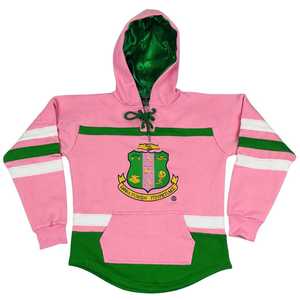 Sweat à capuche de hockey AKA unisexe, broderie de lettres grecques, style sportif, streetwear décontracté, coupe premium - Product Image 1