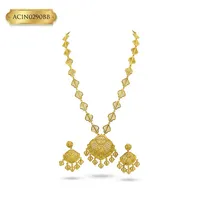 Nouveau collier pour femme avec pendentif africain en zircon plaqué or 24 carats, ensemble de bijoux longs et élégants, vente en ligne en Inde