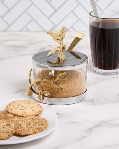 Tarro Redondo de Vidrio para Galletas con Tapa Metálica con Diseño Floral, Recipiente Hermético para Almacenamiento de Alimentos, Diseño Artesanal - Product Image 2