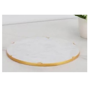 Bandeja de Servir de Mármol Blanco de Lujo, Forma Redonda, Ecológica, Vajilla de Alta Calidad para el Hogar, Bodas y Fiestas, Diseño Moderno y Lujoso - Product Image 2