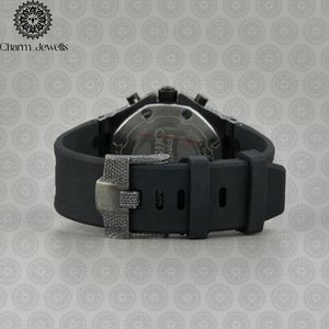 Reloj de Lujo para Hombre Charm_Jewells, Acero Inoxidable, Esfera de 43 mm, Correa de Caucho, Cronógrafo, Movimiento de Cuarzo, Caja Poligonal - Product Image 4