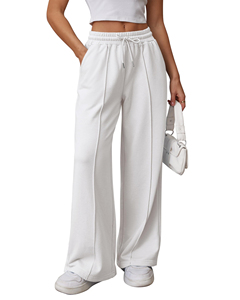 Pantalon de sport large pour femme, taille haute, coupe ample, tendance, avec cordon de serrage, pour adolescentes - Product Image 1
