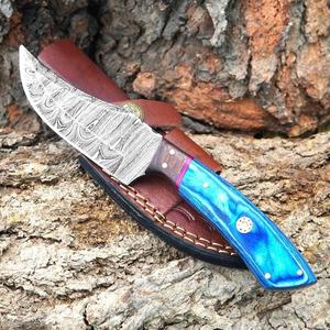 Cuchillo de Chef de Hoja Fija con Diseño Mosaico Damasco, Borde Recto, Mango de Madera Texturizada, Calidad Premium, Grado Industrial, ODM - Product Image 1