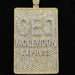 Hiphop Moissanite Letter Pendant S925 Silver Gold Plated Custom Letter Iced Out Dope Round Brilliant Cut Pendant - Product Image 4