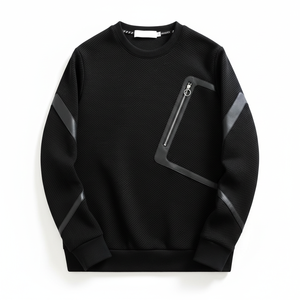 เสื้อสเวตเชิ้ตผู้ชาย ปักลาย คอกลม แขนยาว กันน้ำ กันลม รับผลิตตามแบบ OEM ขายส่ง - Product Image 1