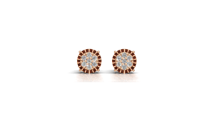 ต่างหูทรงกลม Aarinya Astra Fluted Diamond Starburst Halo ประดับเพชรทรงกลมเคลือบทอง 18K พร้อมใบรับรอง IGI - Product Image 5