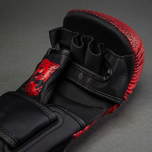 ถุงมือชกมวยหนัง PU แบบใหม่ สีดำ ถุงมือ MMA ระดับมืออาชีพ น้ำหนักเบา พร้อมที่จับสำหรับการต่อสู้ - Product Image 6