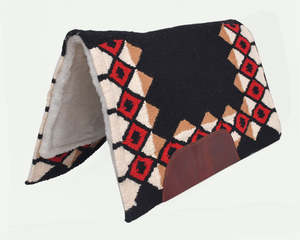 Tapis de selle western haut de gamme en feutre de laine avec doublure polaire, antidérapant et absorbant les chocs, pour l'équitation et l'entraînement. - Product Image 1