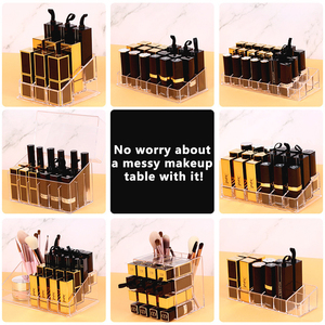18 Slot Acrylic Lipstick Holder with Dust Cover Cosmetic Lip <b>Gloss</b> Display Storage Case - Product Image 5