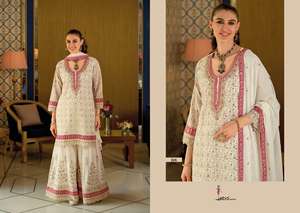 Traje Sharara Salwar de Georgette Real Premium con Bordados, Elegante Atuendo Étnico Listo para Usar para Bodas, Festivales y Fiestas - Product Image 5