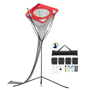 Attrezzatura Portatile per Allenamento di Pallavolo con Base in Acciaio, Angolo e Altezza Regolabili per Pratica dei Passeggianti, Rete Inclusa - Product Image 1