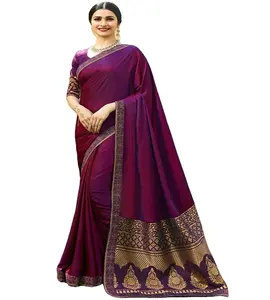 Saree Trang Phục Dự Tiệc Thêu Kim Sa Màu Đỏ Nóng Đẹp Thiết Kế Ấn Độ Cho Đám Cưới Và Tiệc Tùng