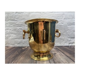 Stylish Brass Ice Basket For Home <b>Bar</b> Metal Ice Bucket For Cocktail <b>Drinks</b> Ice Storage Party Serving - Product Image 2