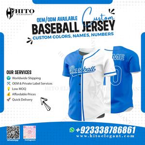 Maillot de baseball pour jeunes de haute qualité en polyester respirant avec logo imprimé et numéro style hip hop col en v à manches courtes - Product Image 2