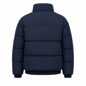 Blouson matelassé pour homme en gros, avec patch tissé personnalisé, manteau d'hiver rembourré, col montant, fermeture éclair intégrale, marque privée, fabricant OEM - Product Image 3