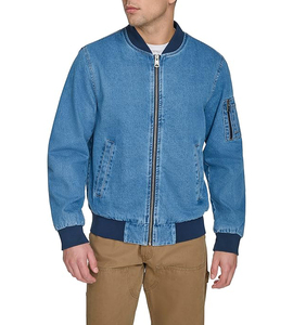 Chaqueta Bomber MA-1 Vintage para Hombre, de Mezclilla, Acolchada, Transpirable, con Cierre de Botones de Cuerno - Product Image 1