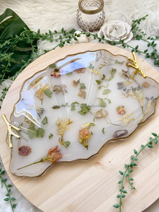 Plato grande de fruta irregular, plato para servir, bandeja rodante, posavasos, molde de silicona de resina epoxi con asas de La India - Product Image 5