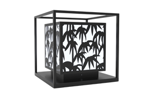 Lampadaire LED géométrique moderne de 12 pouces, lampe à pilier en acier noir étanche pour villa, éclairage extérieur chaleureux 220V - Product Image 1