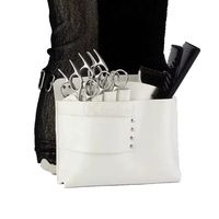 Bolsa de herramientas de peluquería, estuche profesional para tijeras, bolsa de cintura de cuero sintético negro para herramientas de estilista, servicio OEM y ODM.
