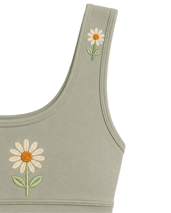Manufacturer Custom Sage Green Women <b>Flared</b> Yoga Set Embroidered Sports Bra And High Waist Bell Bottom <b>Leggings</b> Activewear Set - Product Image 5