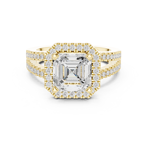 แหวนหมั้นสุดหรูและน่ารัก มาพร้อมเพชรทรง Asscher คุณภาพเยี่ยมที่เพาะเลี้ยงในห้องปฏิบัติการและวงแหวนประดับเพชรแบบหรูหราสำหรับผู้หญิง - Product Image 3