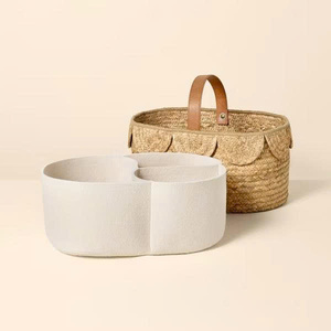 OEM ODM Handmade Hyacinth Diaper Caddy Basket for Baby Nursery Organization <b>Storage</b> and Baby <b>Shower</b> Gift Wholesale from Vietnam - Product Image 4