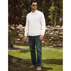 Suéter Personalizado para Hombre, Cuello Redondo, Antiarrugas, Moda 2025, Textura Waffle, Tejido de Punto, Color Sólido, Suave, Informal, para Uso Diario B0FFB3JB5Y - Product Image 6