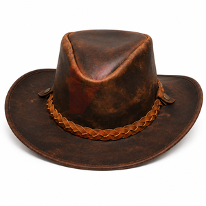Sombreros de Vaquero de Cuero Premium de Fabricante OEM, Personalización de Marca, Estilo Rancho Occidental, Pedidos al por Mayor para Importadores Globales - Product Image 1