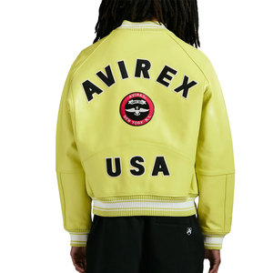 Nouvelles vestes en cuir Avirex à fermeture éclair intégrale, couleur unie, sur mesure, respirantes et à séchage rapide. - Product Image 5